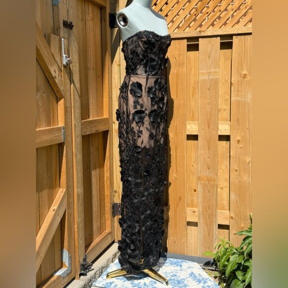 🆕 BRONX & BANCO 🧿 NWOT Jasmine Noir Floral Embroidered Maxi Dress, Sz M US 6 - Picture 5 of 14